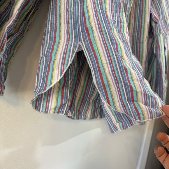 SEE BY CHLOE OFF SHOULDER TOP Bell Sleeves Striped M Cotton Boho Coastal - Picture 6 of 12